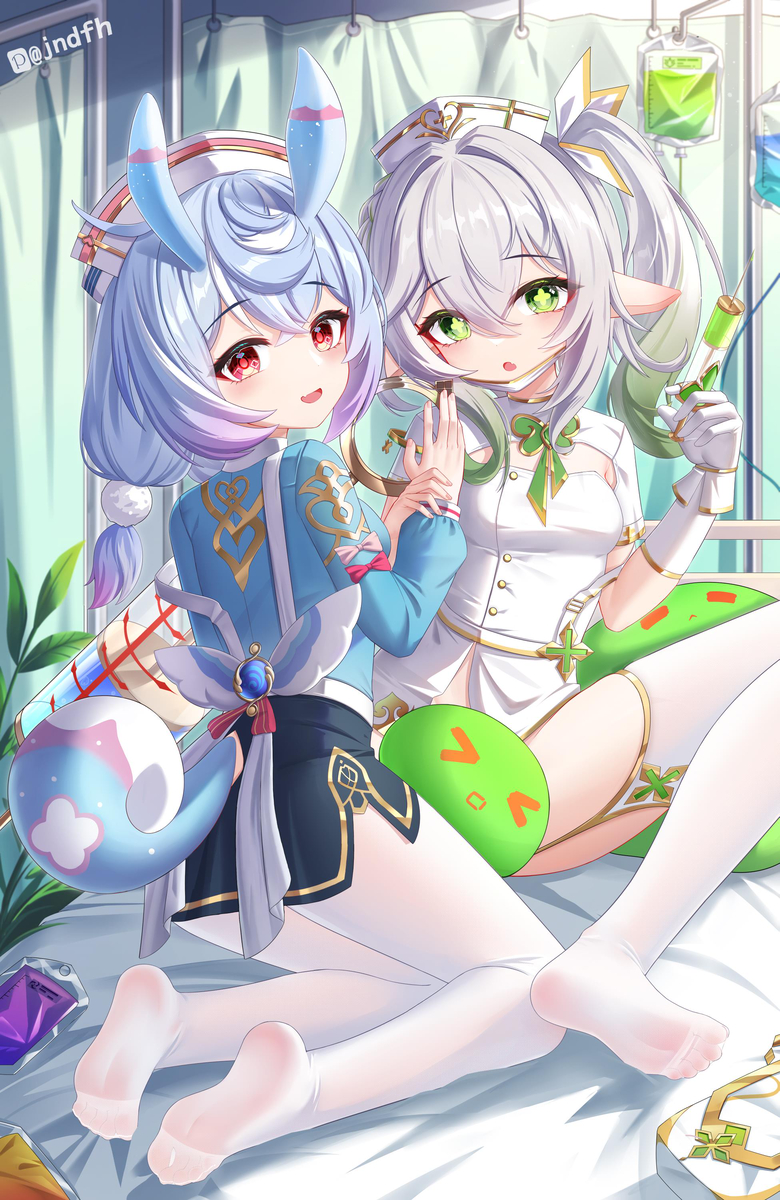 This is a pixiv picture whose title is 希格雯纳西妲全年龄💉💉💉💉💉.