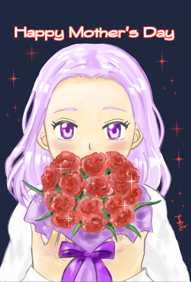 This is a pixiv picture whose title is 💐カーネーションと少女💐.