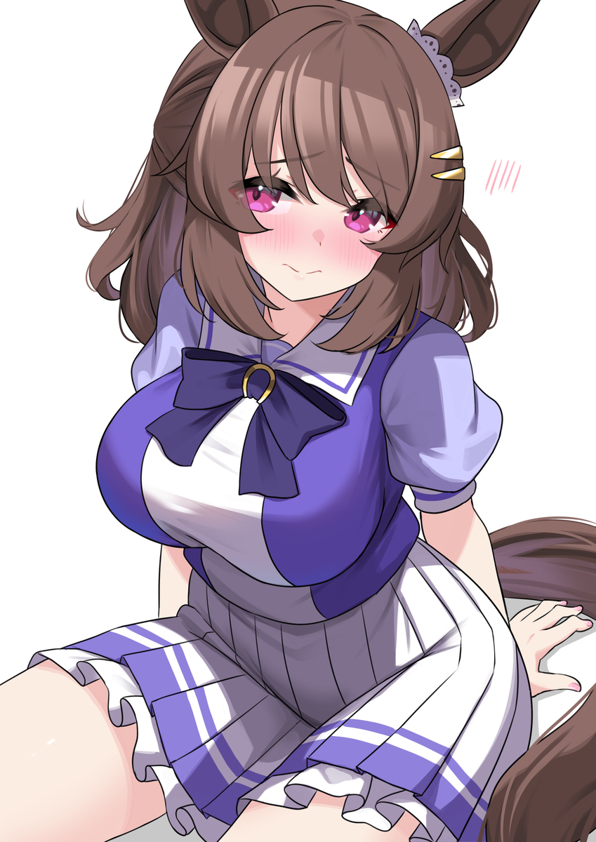 This is a pixiv picture whose title is なんとなく頼んでみたら制服着てくれるハローさん.
