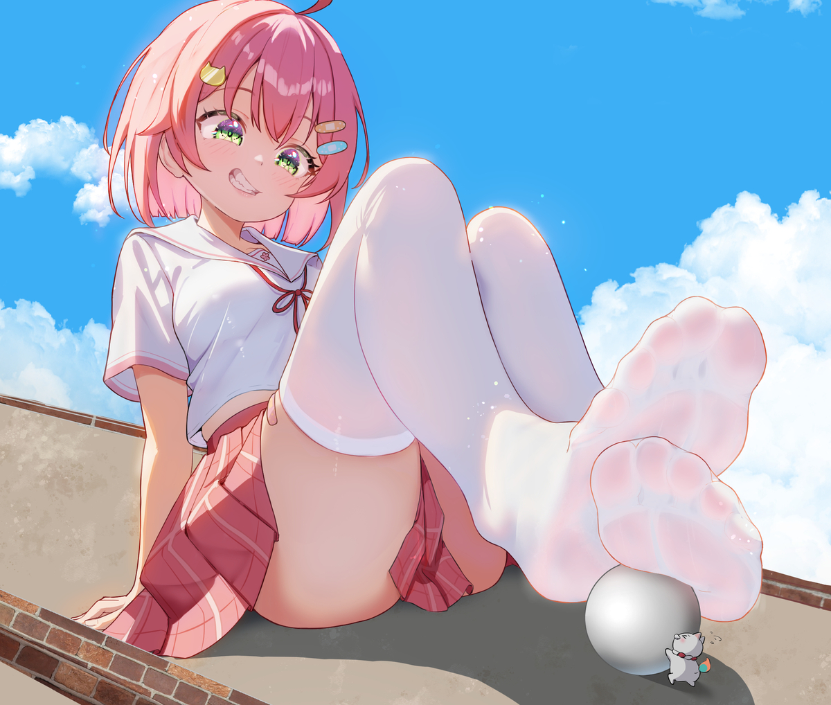 This is a pixiv picture whose title is 石を押す.