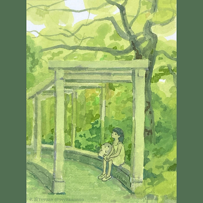 This is a pixiv picture whose title is 公園.