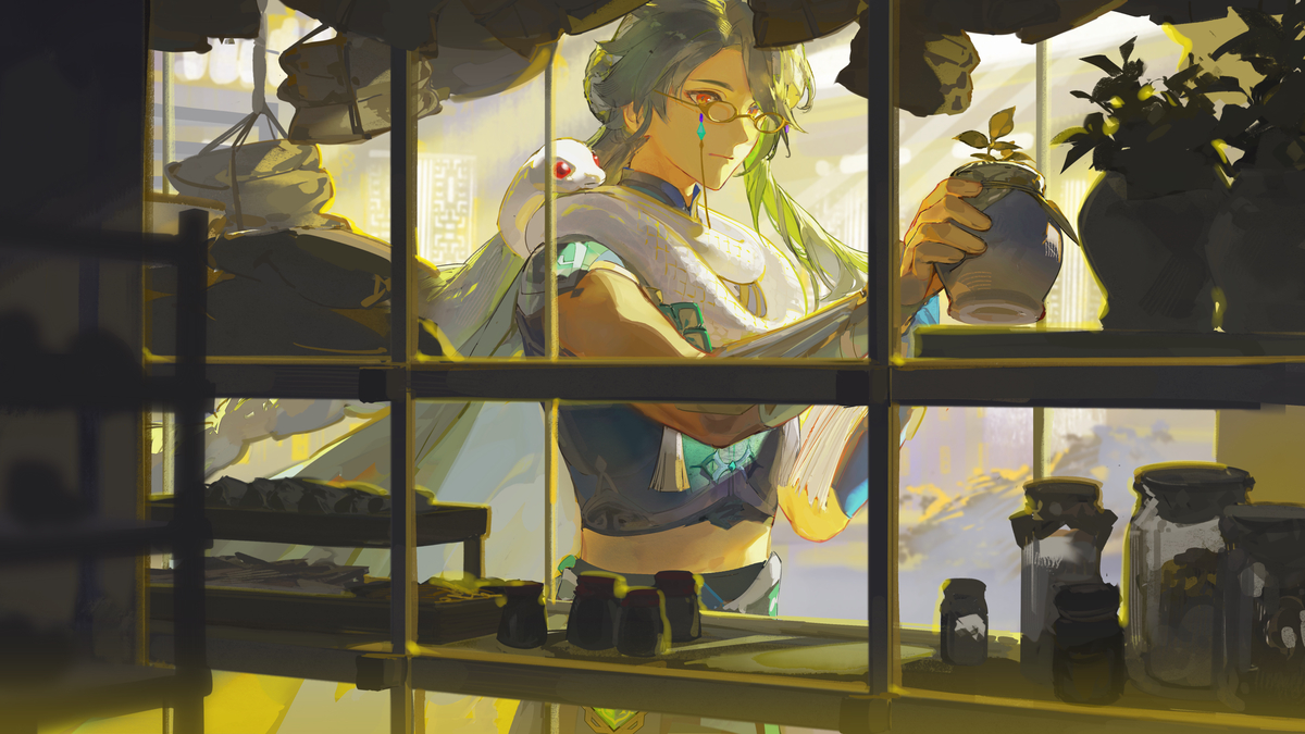 This is a pixiv picture whose title is 拿药.