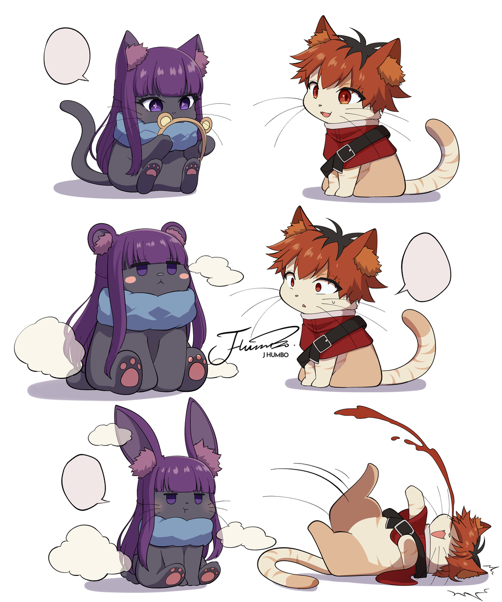 This is a pixiv picture whose title is 🐱🐱 🐻🐱 🐰🍅.