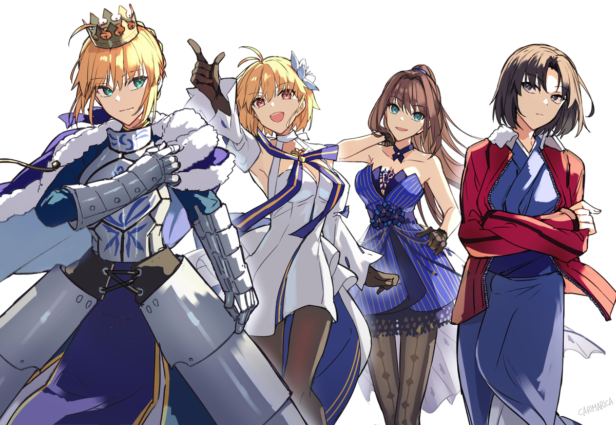 This is a pixiv picture whose title is 【FGO】TYPE-MOON─４大ヒロイン.