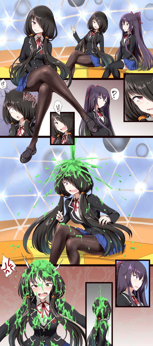 This is a pixiv picture whose title is 十香を騙そうとするも自分が罠に掛かる狂三.