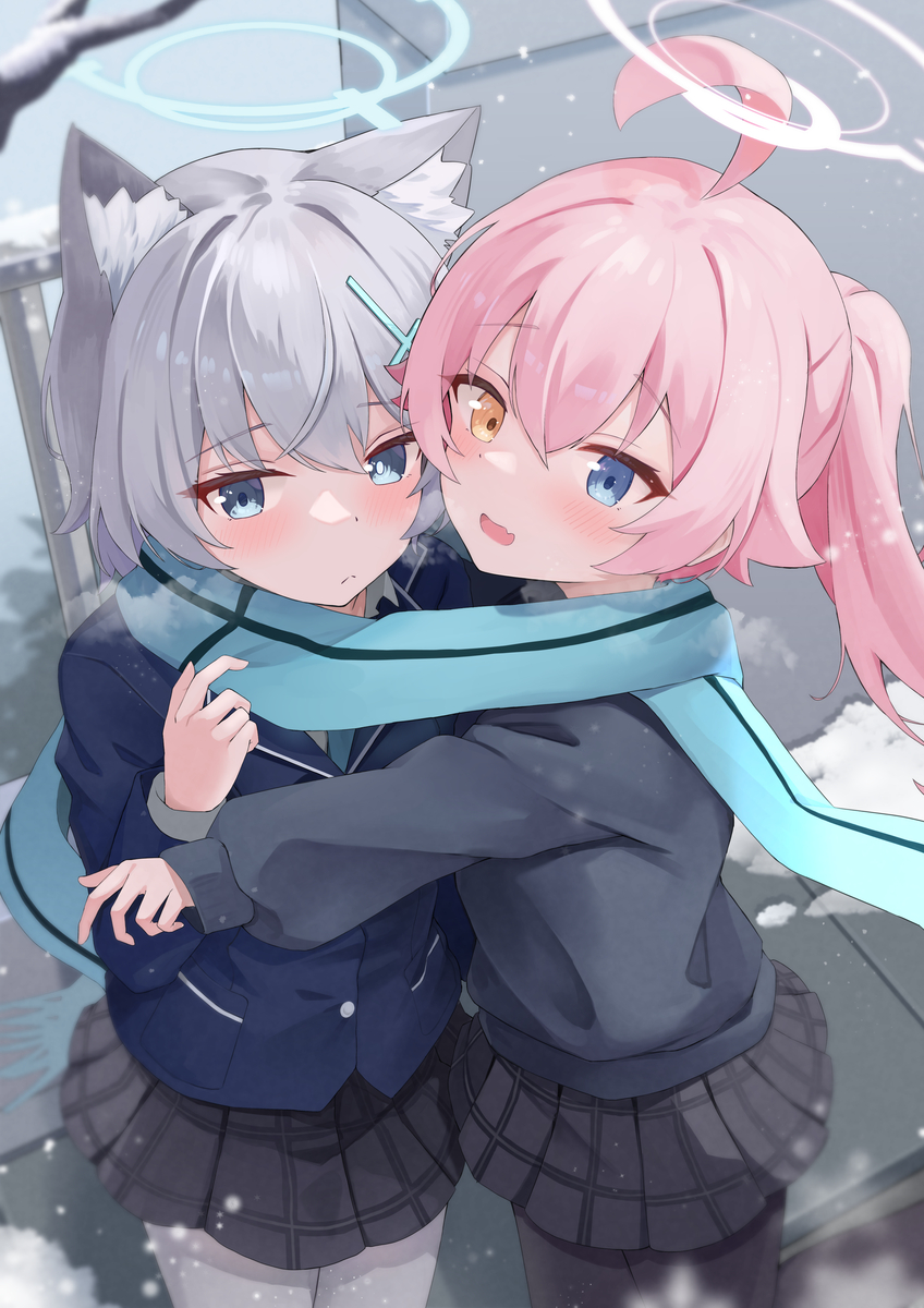 This is a pixiv picture whose title is シロコ&ホシノ.