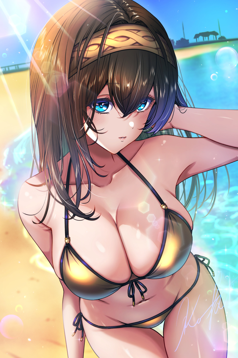 This is a pixiv picture whose title is ゴールデンビキニふみふみ.