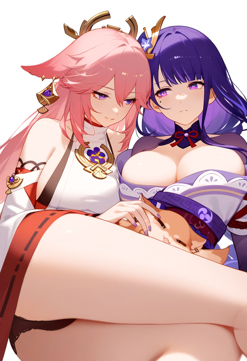 This is a pixiv picture whose title is 稻妻的老婆们.