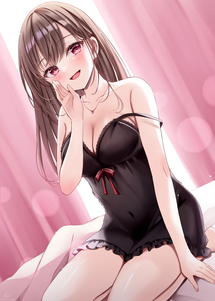 This is a pixiv picture whose title is 「…おはよう♡」.