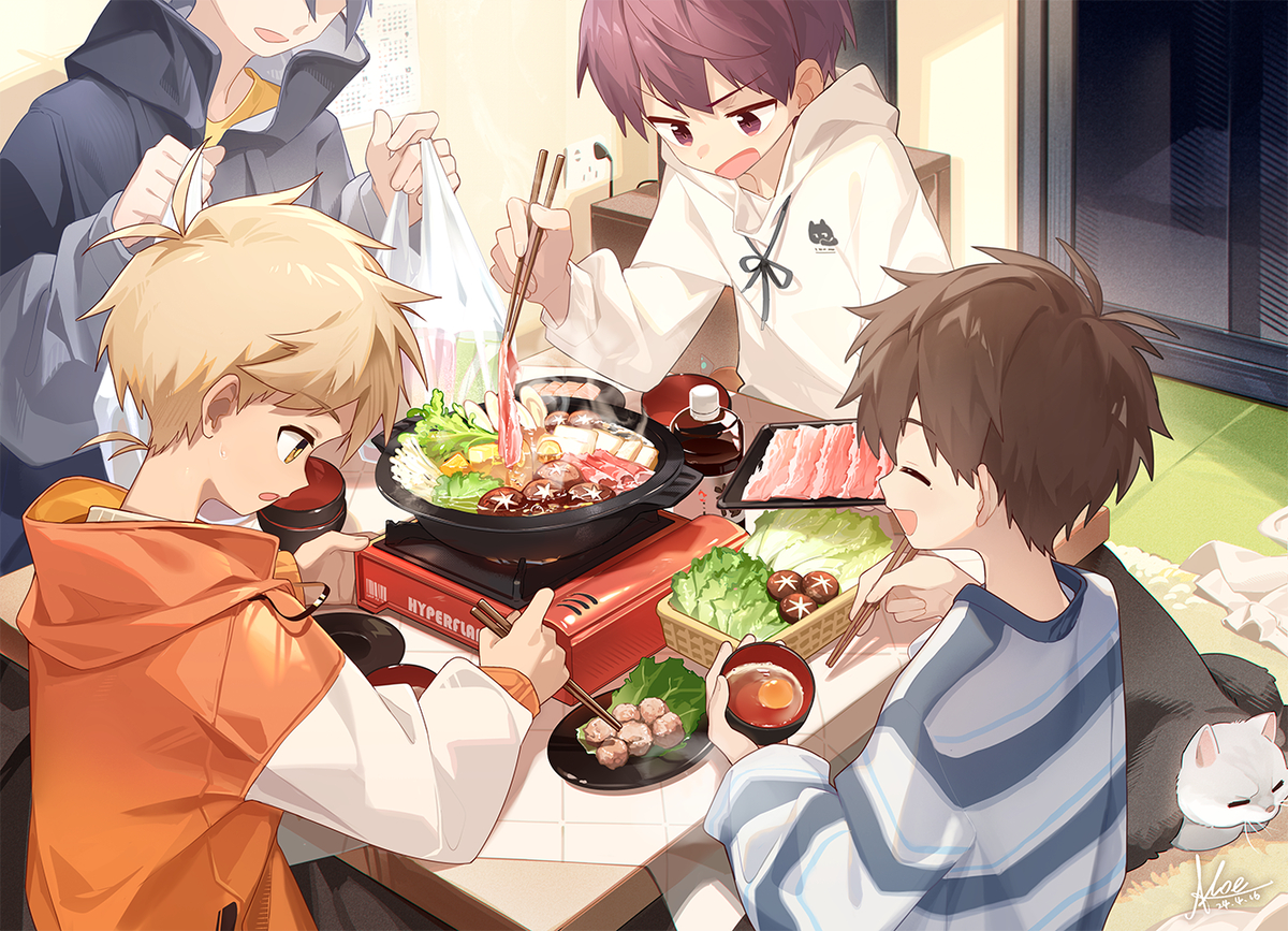 This is a pixiv picture whose title is すき焼きタイム.