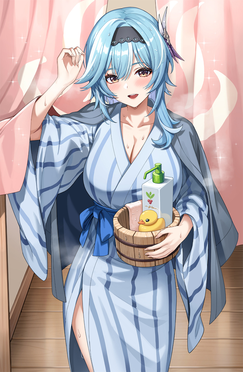 This is a pixiv picture whose title is エウルア_温泉.