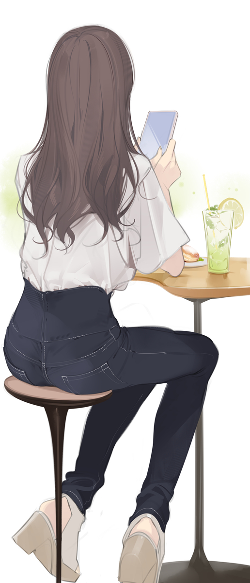 This is a pixiv picture whose title is ハイウエストのお姉さん.