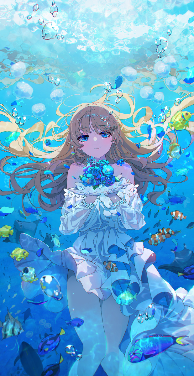 This is a pixiv picture whose title is 青のパレード.