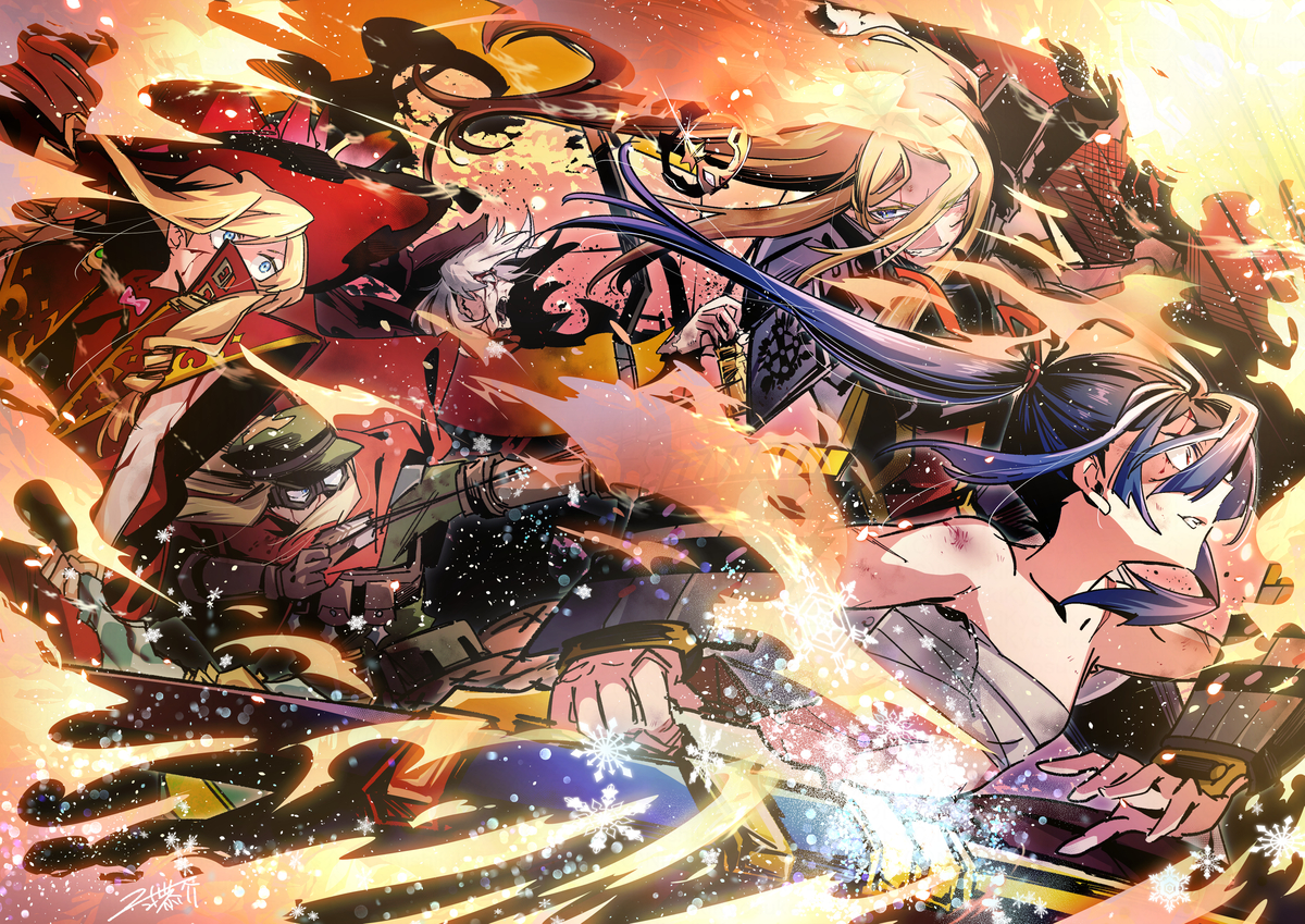 This is a pixiv picture whose title is 燃える森にて.
