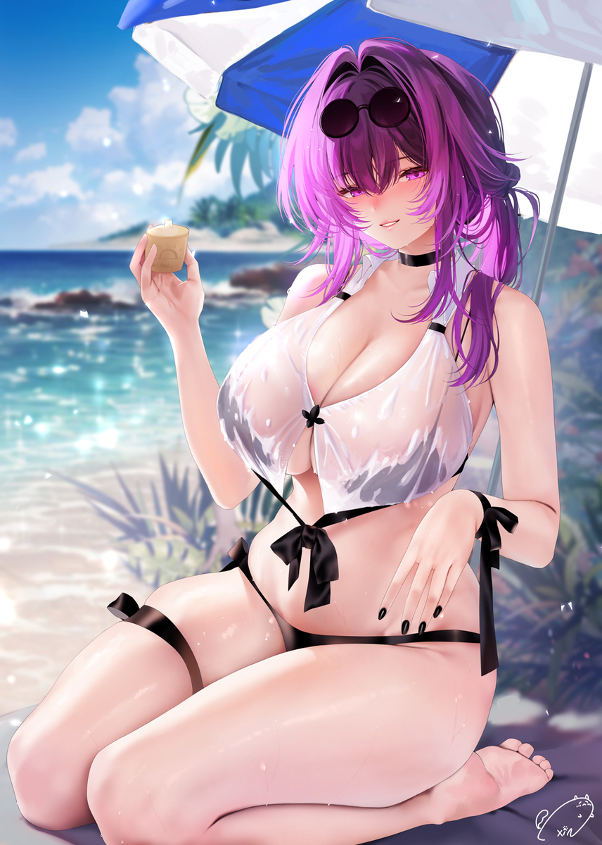 This is a pixiv picture whose title is 水着カフカ.