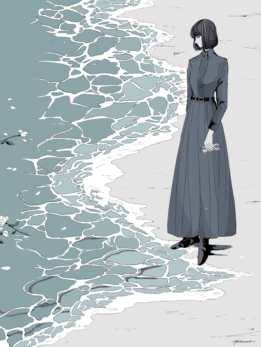 This is a pixiv picture whose title is 漂着.