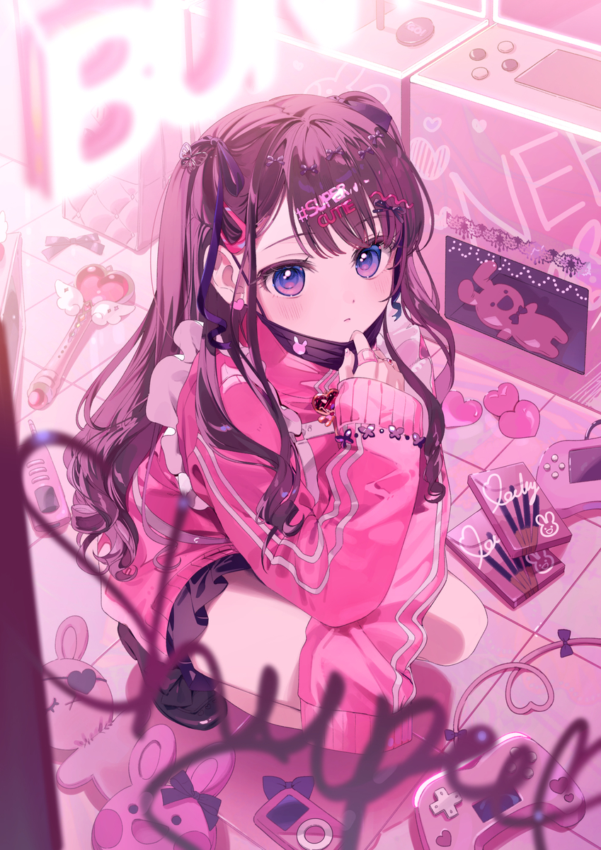 This is a pixiv picture whose title is うさぎ大好きJKちゃん（ジャージメイドver.）.