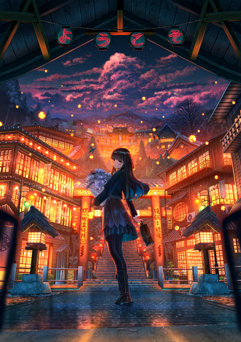 This is a pixiv picture whose title is 「終点」.