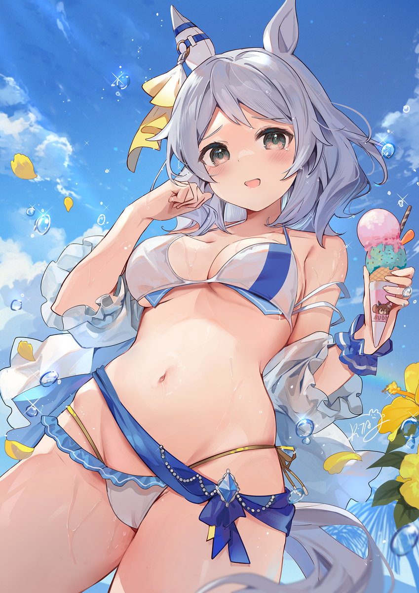 This is a pixiv picture whose title is 水着ミラ子ちゃん.