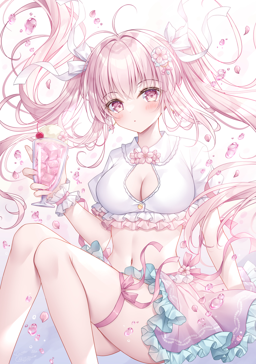 This is a pixiv picture whose title is Sakura Soda🌸💧.
