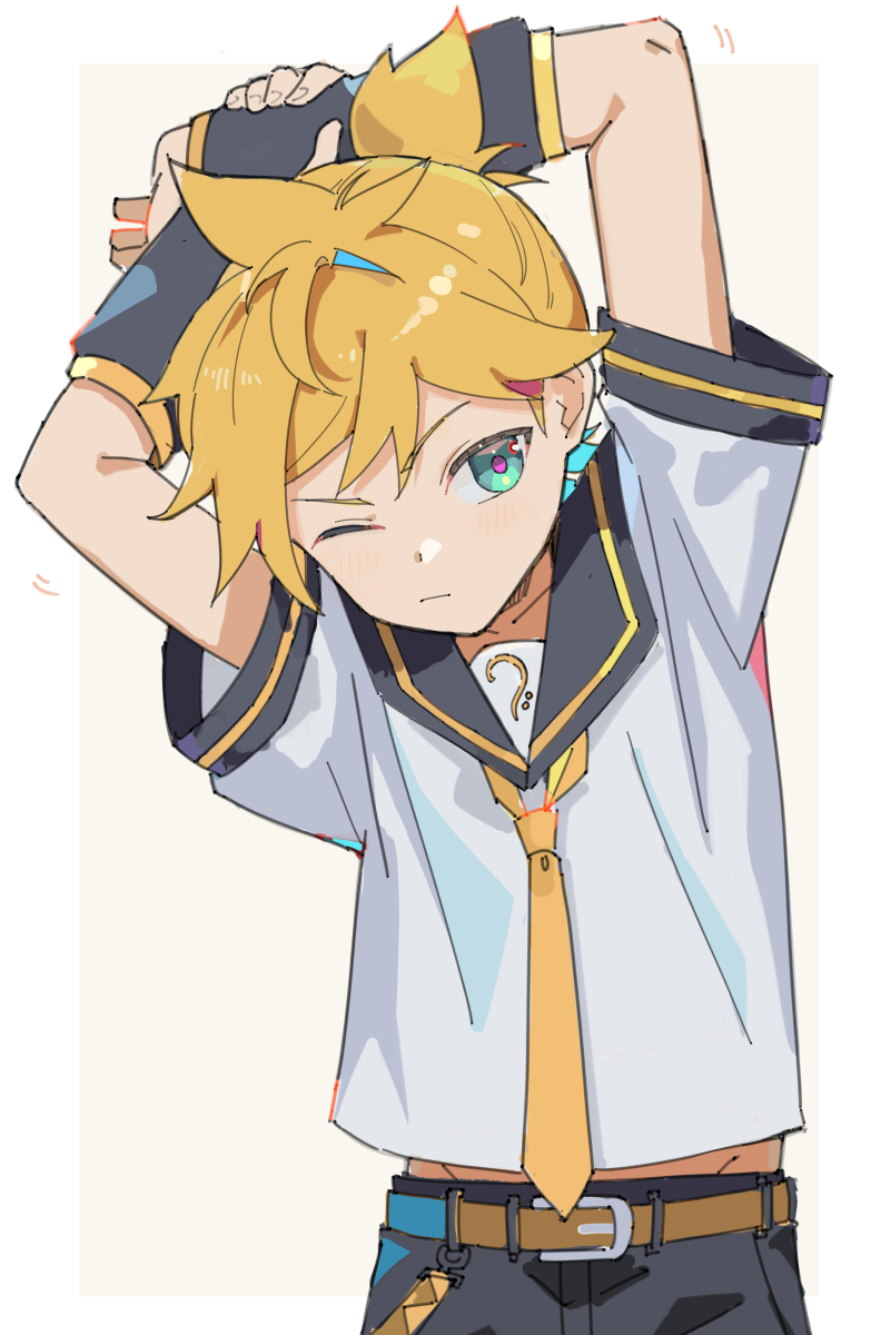 This is a pixiv picture whose title is 鏡音レン.