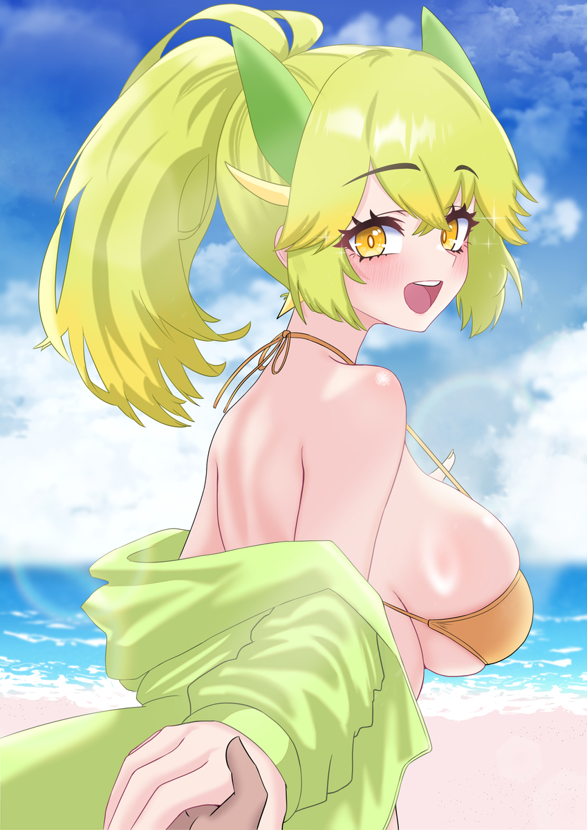 This is a pixiv picture whose title is 水着パルラちゃん.