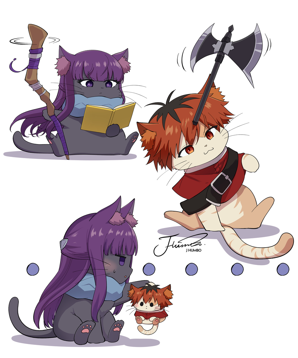 This is a pixiv picture whose title is 🐱👶.