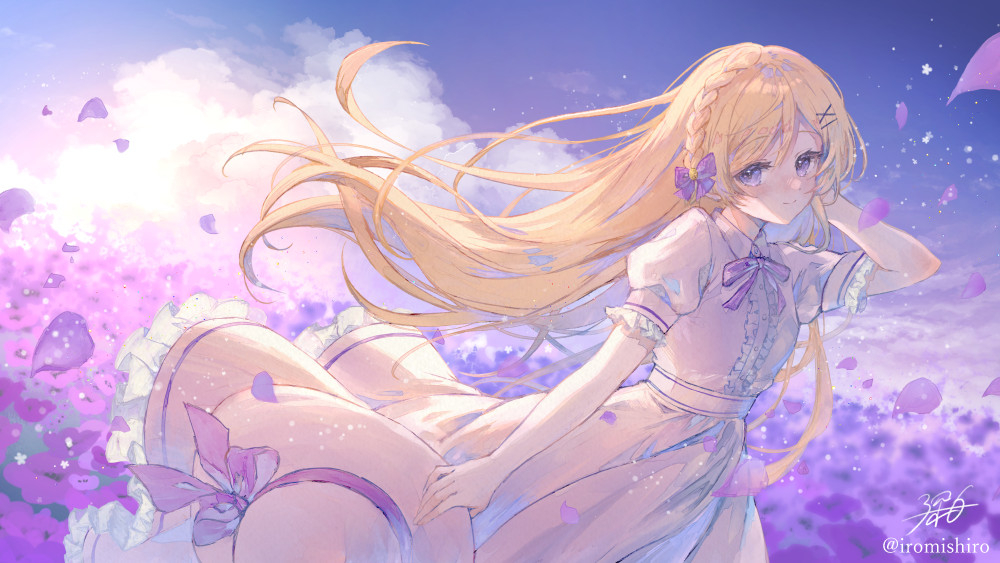 This is a pixiv picture whose title is 【お仕事絵】花に亡霊／歌ってみたMVイラスト.