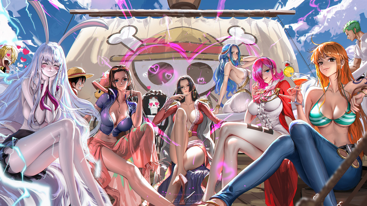 This is a pixiv picture whose title is One Piece.