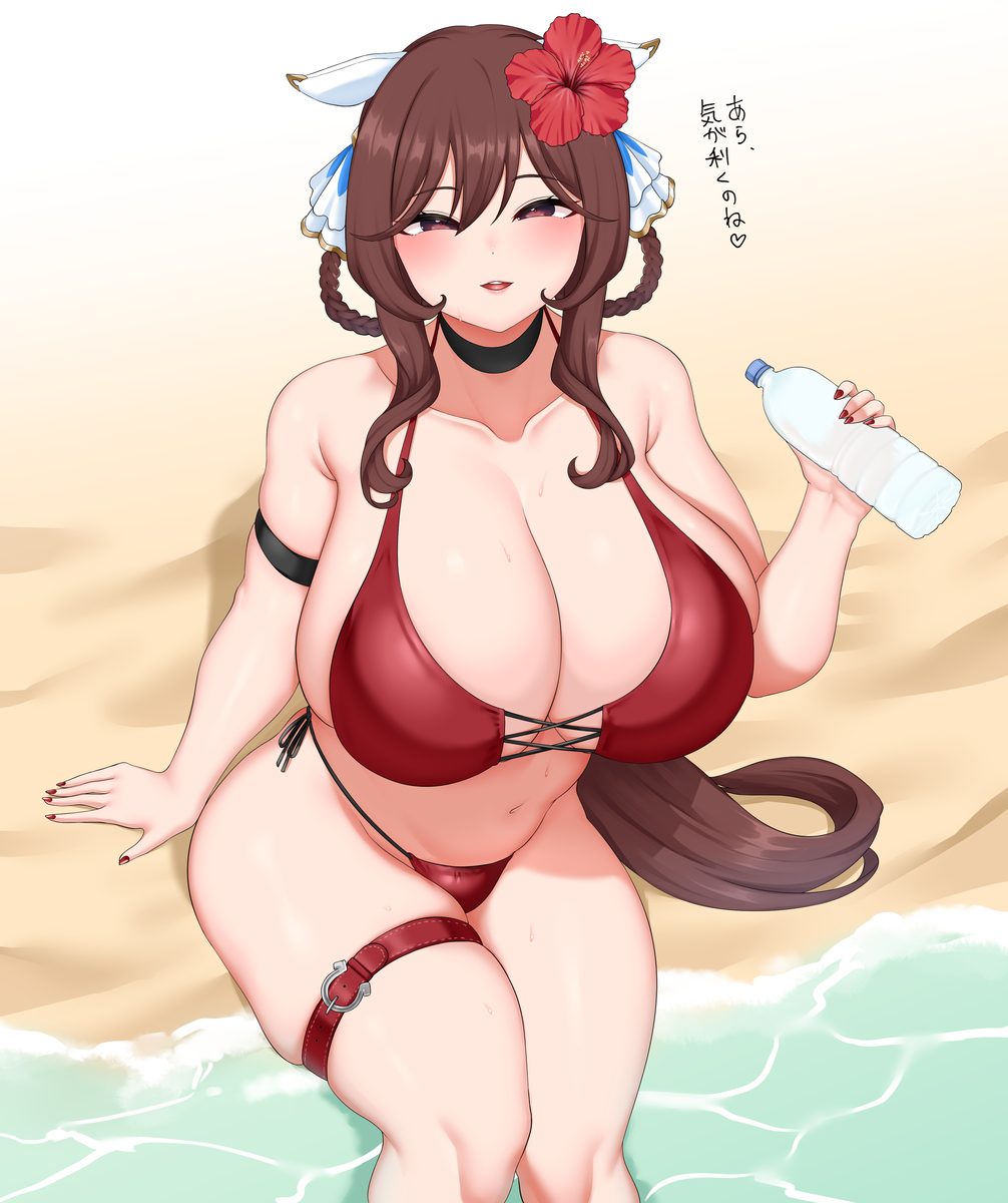 This is a pixiv picture whose title is 水着ドンナ.