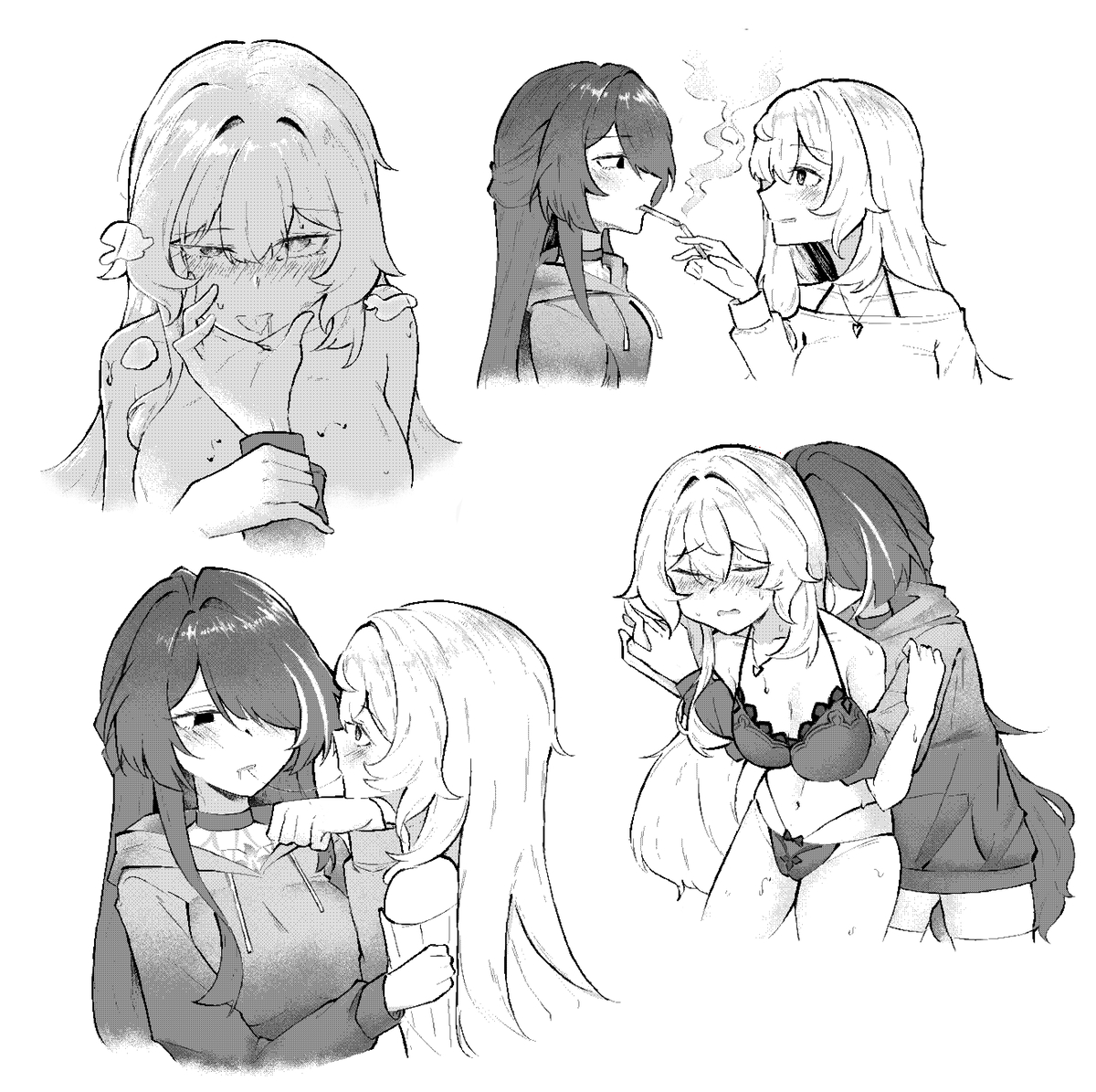 This is a pixiv picture whose title is 黄泉と一泊 (One Night with Acheron).