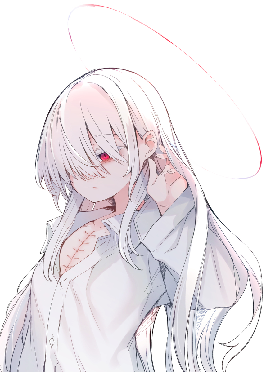 This is a pixiv picture whose title is 白い子.