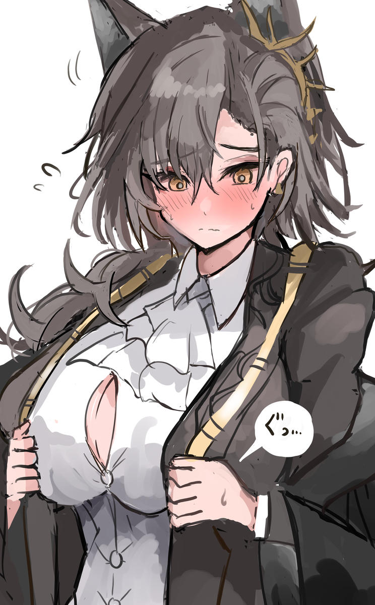 This is a pixiv picture whose title is ボタンが…留まらない…⁉.
