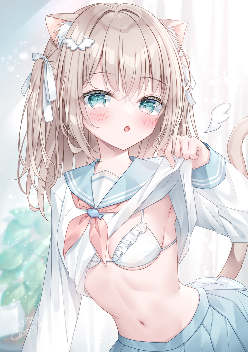 This is a pixiv picture whose title is ねこてんし🐱.