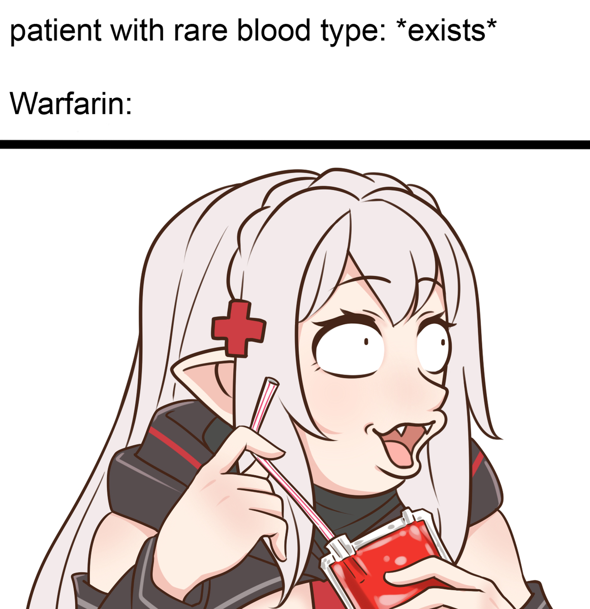 This is a pixiv picture whose title is Poggers Warfarin.