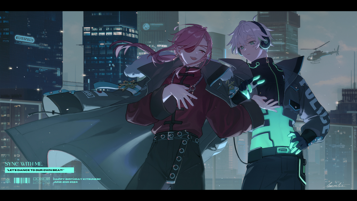 This is a pixiv picture whose title is “SYNC WITH ME”.