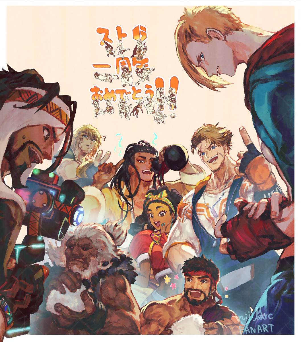 This is a pixiv picture whose title is 【スト6】1周年.