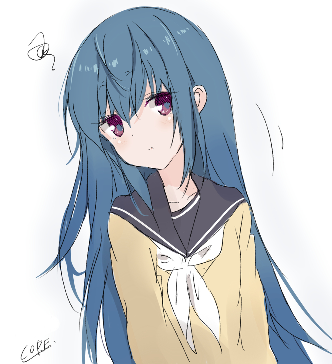 This is a pixiv picture whose title is ドン引きする髪下ろしリンちゃん.