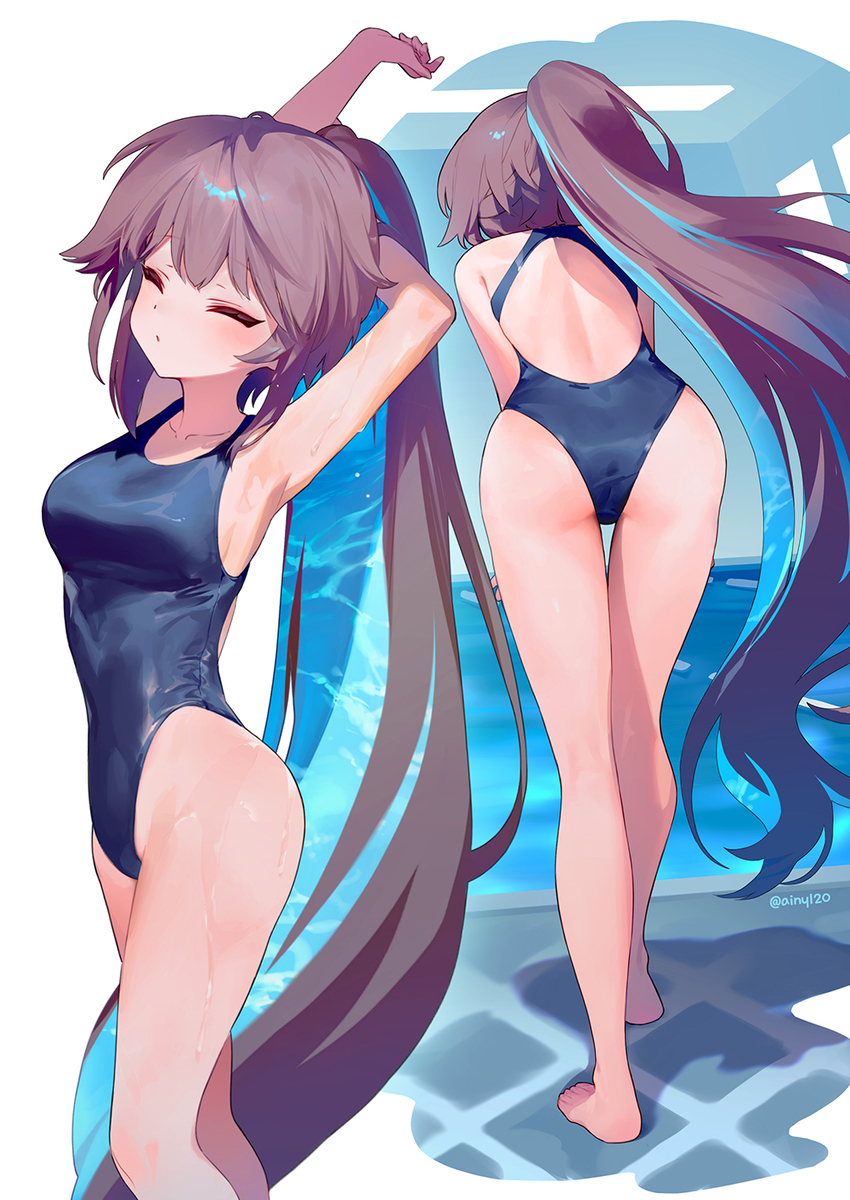 This is a pixiv picture whose title is 水泳の時間.
