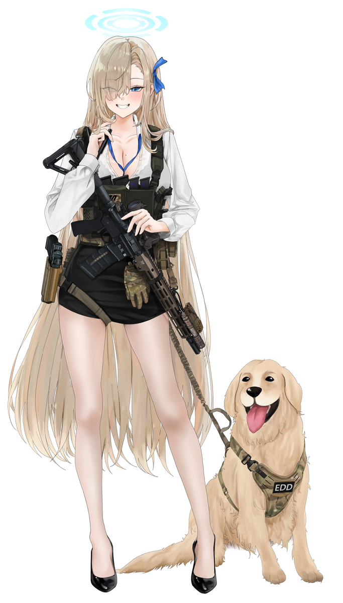 This is a pixiv picture whose title is アスナ🔫🐕‍🦺.