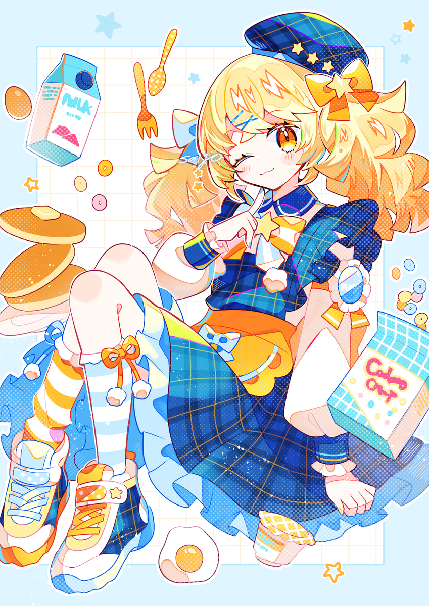 This is a pixiv picture whose title is 何食べる？.