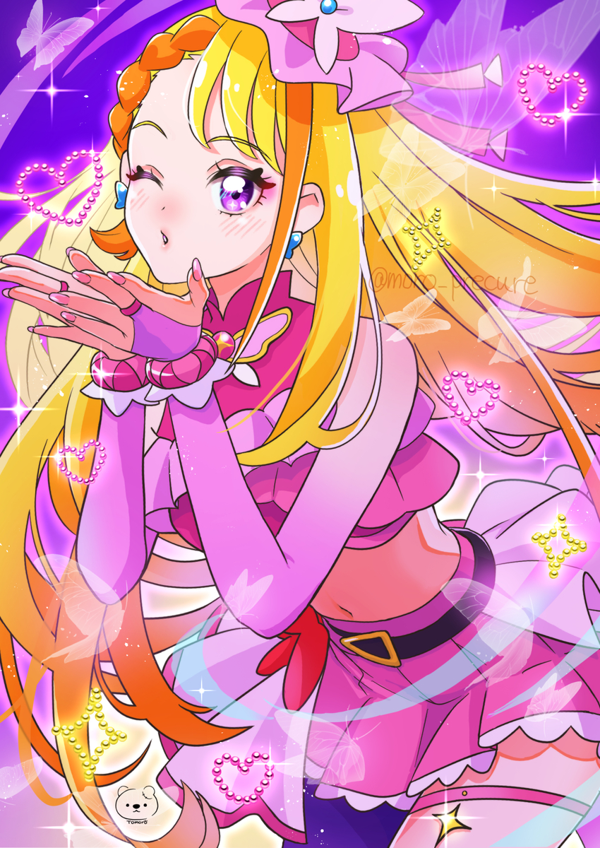 This is a pixiv picture whose title is キュアバタフライ初変身記念日💕🦋.