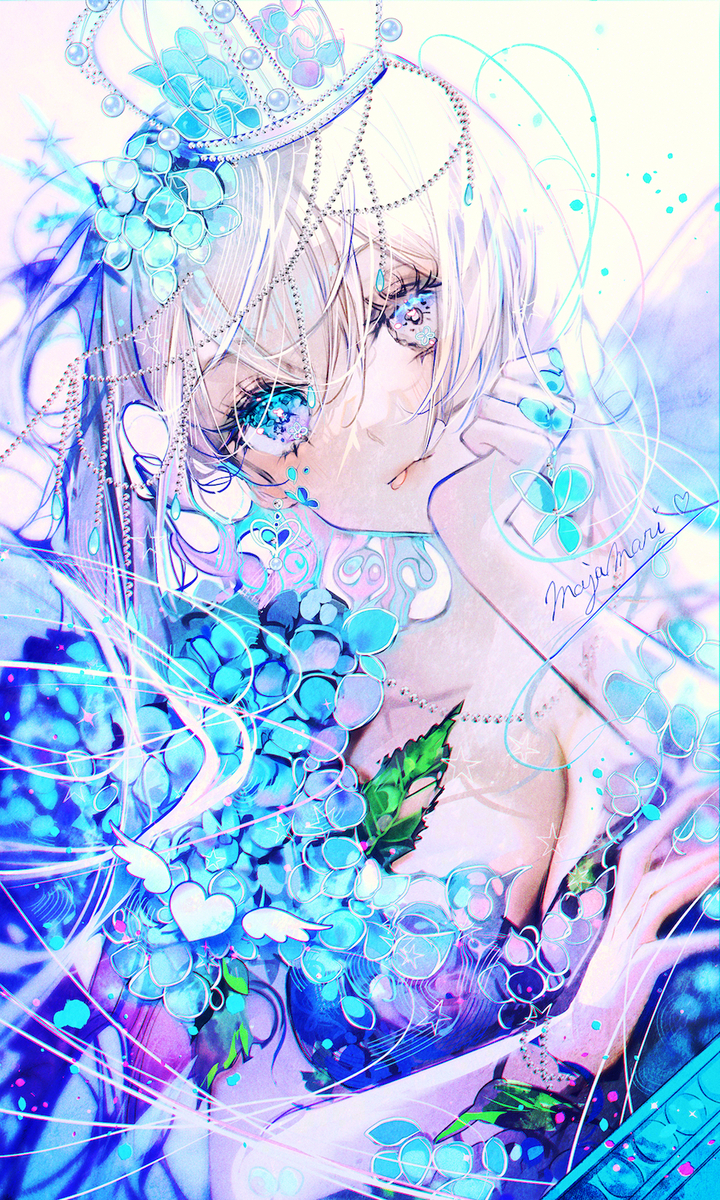 This is a pixiv picture whose title is 紫陽花の王女さま.