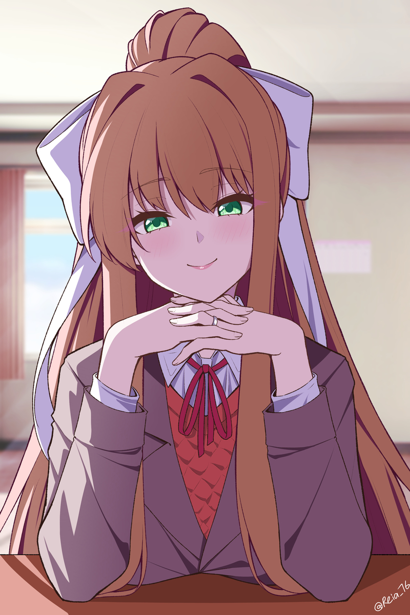 This is a pixiv picture whose title is Monika.