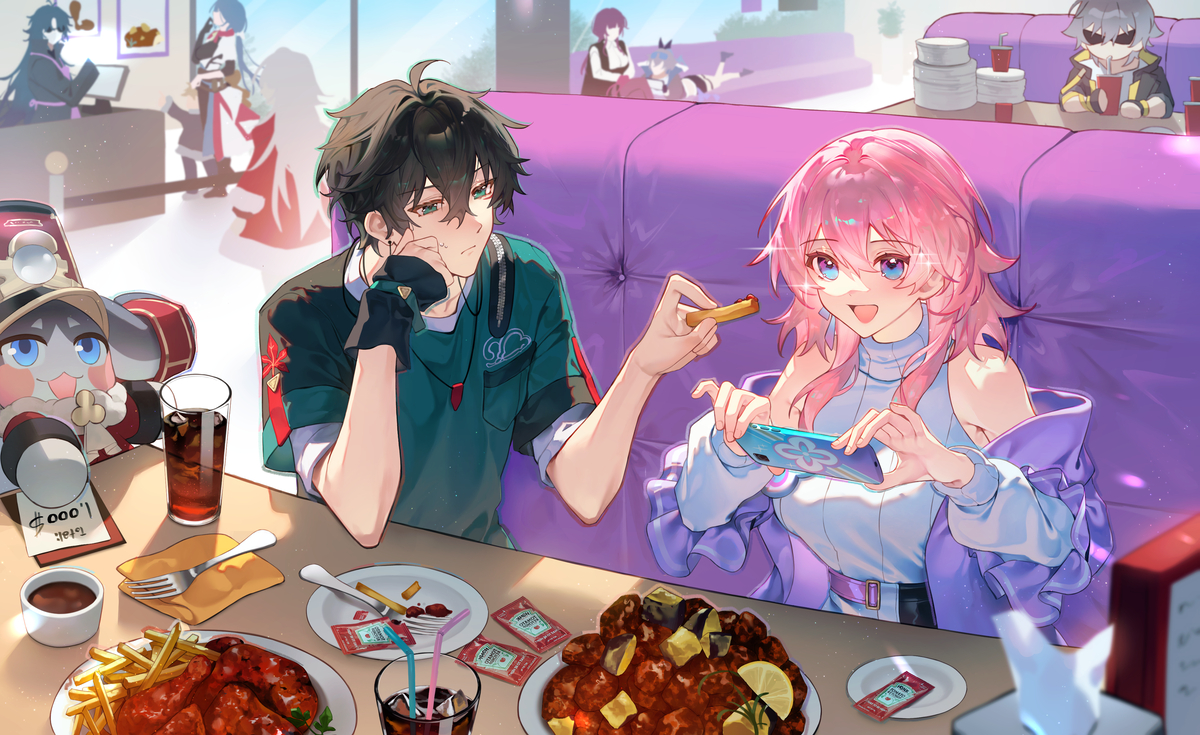 This is a pixiv picture whose title is chicken🍗.