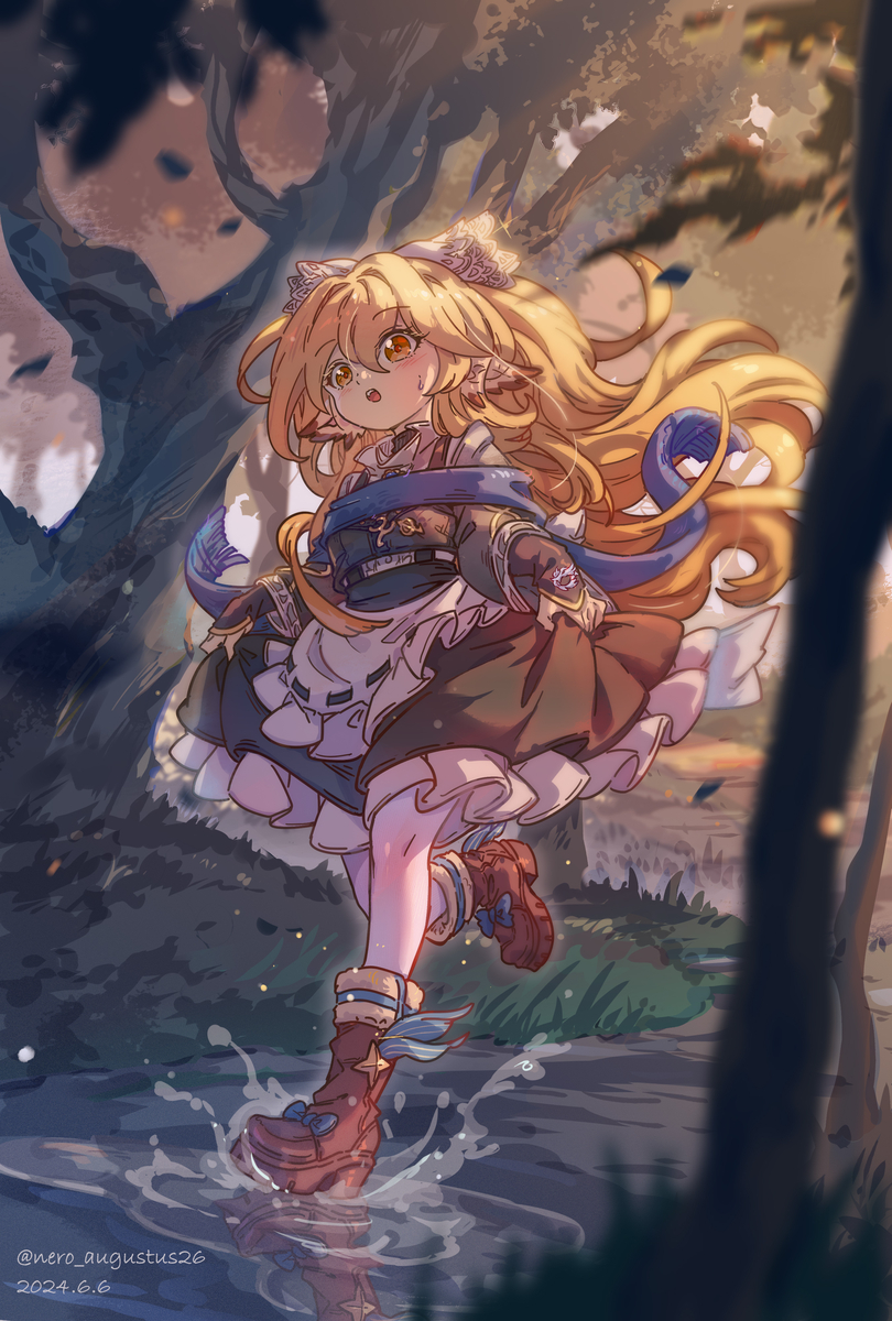 This is a pixiv picture whose title is 【摸鱼.OC】“薄雾女巫”埃尔米尔.
