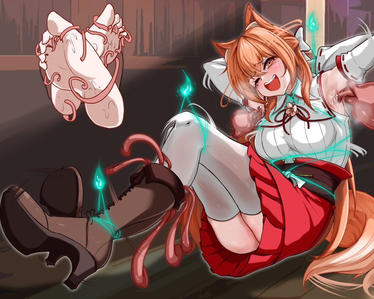 This is a pixiv picture whose title is 巫女の“日常”.