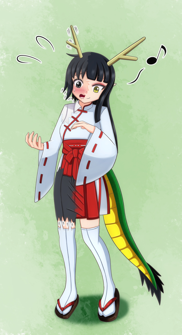 This is a pixiv picture whose title is 乗っ取られチャイナ龍娘化tsf.