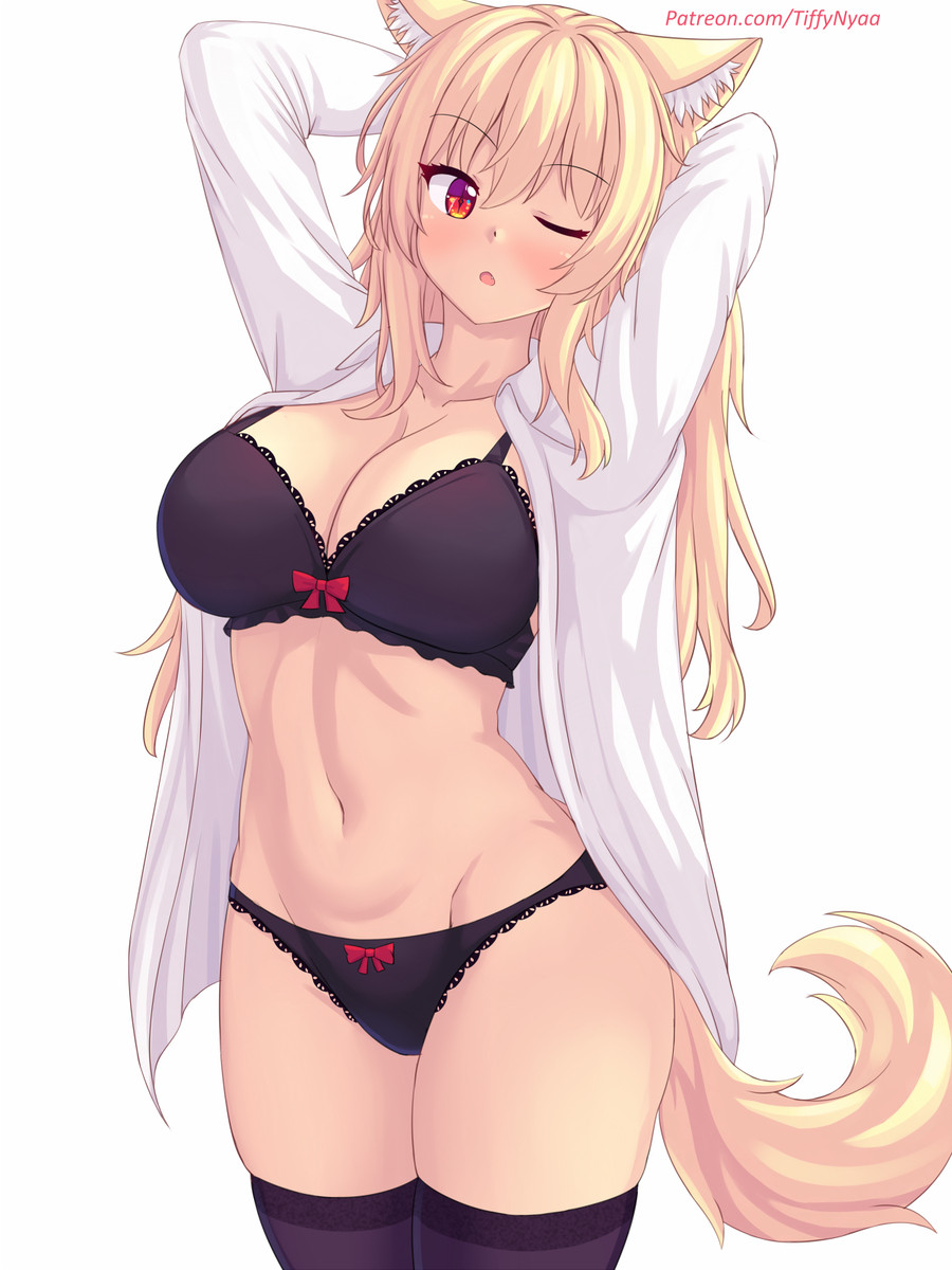 This is a pixiv picture whose title is Enjoy my fancy undies~~.
