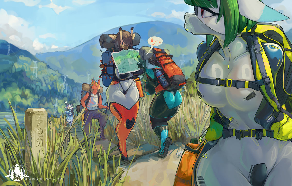 This is a pixiv picture whose title is 高山多人银趴.